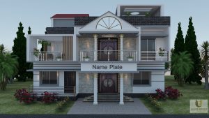 Modern building facade design completed by Unique Interior & Design