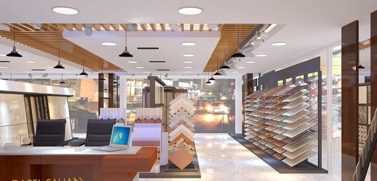 Contemporary retail showroom interior design project