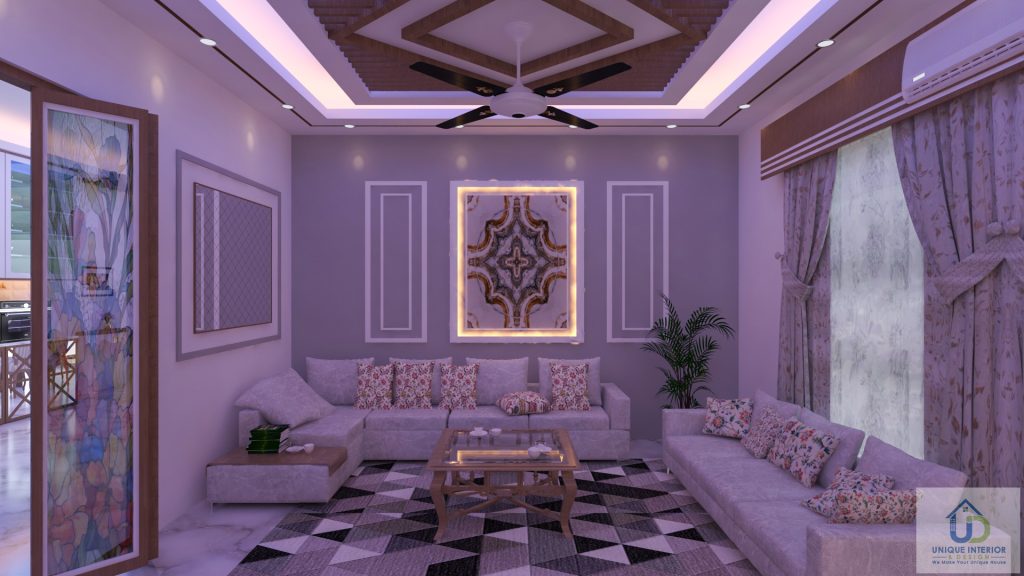 luxury formal living room interior design Bashundhara Dhaka